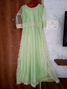 Mint Green Lace Anarkali Dress