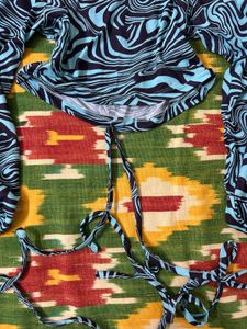 𓃮🐾 Blue Animal Print Mesh Crop Top