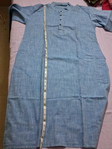 Men&#39;s Blue Linen Shirt &amp; Khaki Pants Set