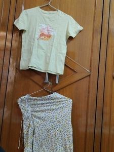 Combo Of Pure Cotton Top N Skirt