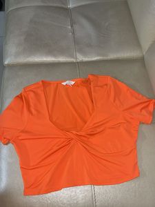 Cute orange crop top