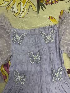 Butterfly Detail Puff Sleeve Top