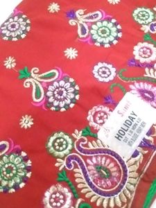 Red Saree With Tag