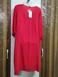 Red Printed Kurta