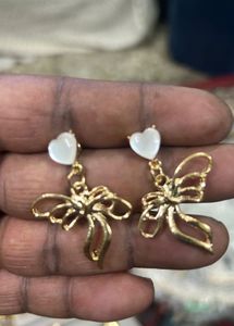 Anti Tarnish Golden Butterfly Earrings