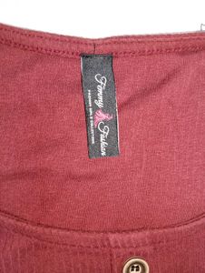Maroon Button-Down Top