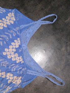 Blue Patterned Tank Top