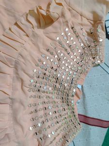 Peach Ruffled Dress