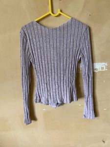 V Neck Buttoned Top