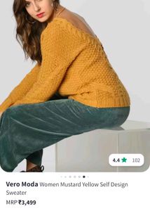 Vero Moda Mustard Yellow Knit Sweater