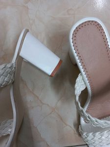 Pinterest White Woven Block Heels