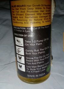 Balbo Beard Growth Hair Oil, With Almond Oil &amp; Vitamin E ...50ML