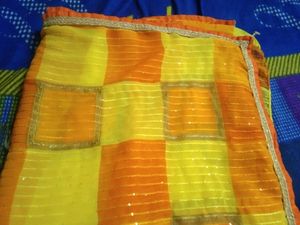 Orange Fully Sequence Saree