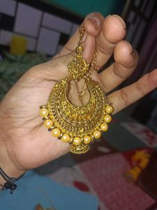 Brand New Pearl Jodha Akbar Jwellery Set With Earrings And Mang Teeka