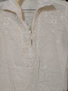 White Embroidered Kurta Set