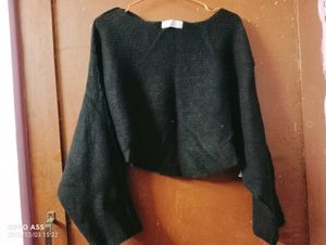 Stylish Black Knit Sweater