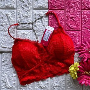 Beautiful Red Bralette Top With Diamond Chain❤️