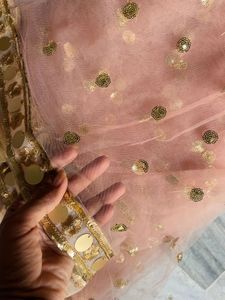 Pink Net Dupataa With lace