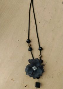 Black Flower Statement Necklace