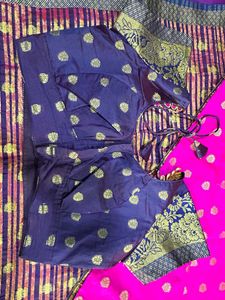Pink &amp; Blue Saree