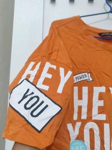 Trendy Orange Graphic T-Shirt