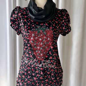 Korean Velvet Embellished Top✨