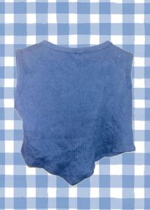 Blue Pull&amp;Bear Cropped Tank Top
