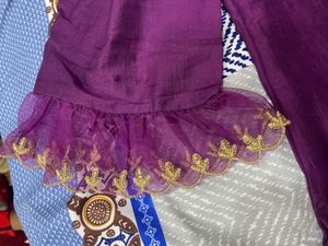 Purple Embroidered Kurta Set