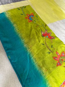 Vintage Teal &amp; Lime Beaded Scarf