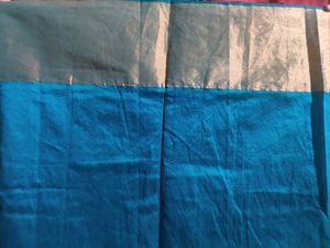 Festive Silk Sari Cyan Colour
