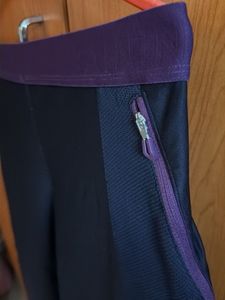 Workout Capris with Purple Detail