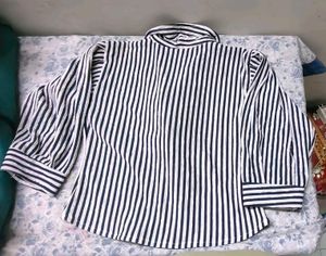 Striped Tie-Front Top