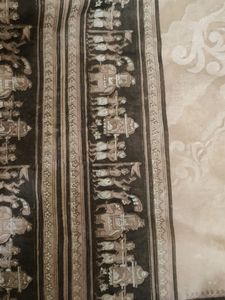 Cream + Black Colour Saree