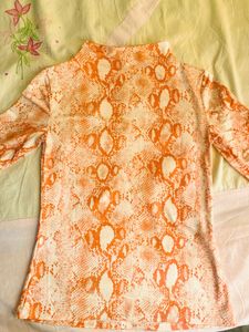 MNG Orange Snake Skin Top