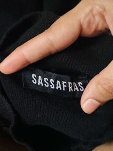 Sassafras Black Ribbed Top
