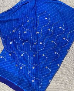 Blue Lehariya Saree