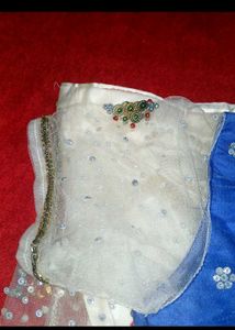 Elegant Blue &amp; White Lehenga Set