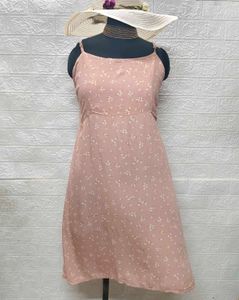 Cute Pink Floral Dress + Freebie Earings Set