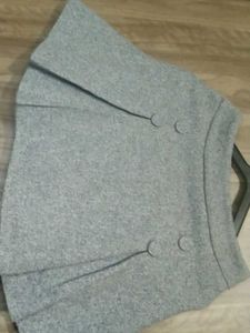 Gray Pleated Mini Skirt