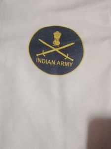 White Polo Shirt with Indian Army Logo