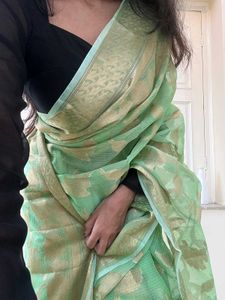 Mint Green Banarasi Saree