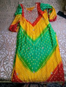 Multi Colour Bandhni Suite