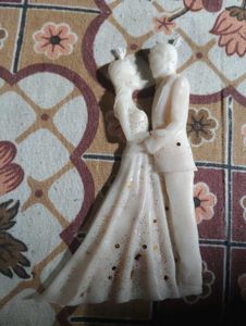 Vintage Wedding Couple Candle