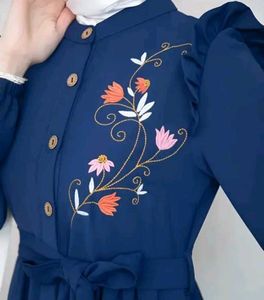 Embroidered Navy abaya