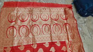 Red & Gold Ornate Patterned Fabric