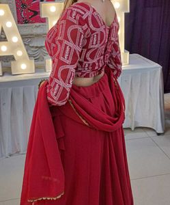 Red Georgette Lehenga