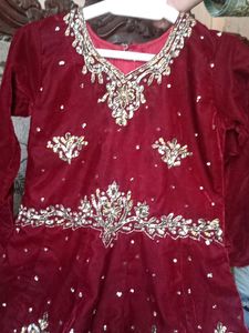 Red &amp; Gold Embellished Dress