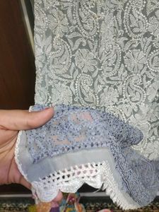 Georgette Kurta Lucknowi With Inner Attached