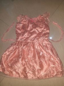 Peach Colour Baby Girl Dress
