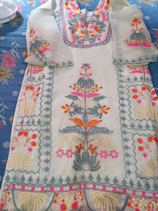 Beautiful Embroidery Off white Suit